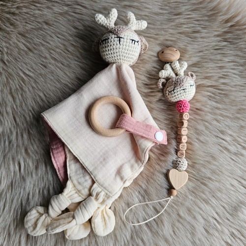Schnullerkette set reh - schnullerkette,
