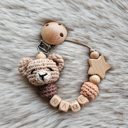 Schnullerkette mit name - schnullerkette,